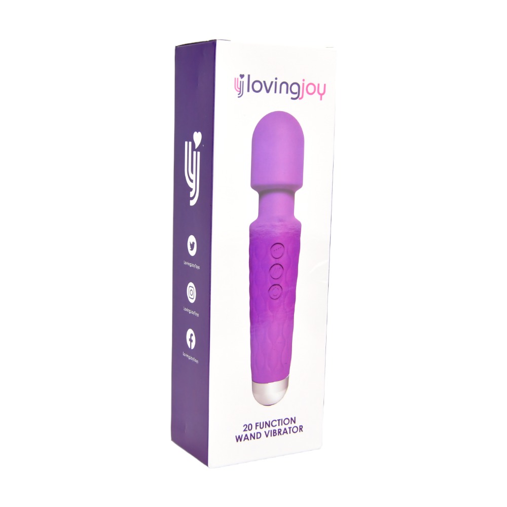 Vibrator cu baghetă Loving Joy cu 20 de funcții, violet - imagine 5