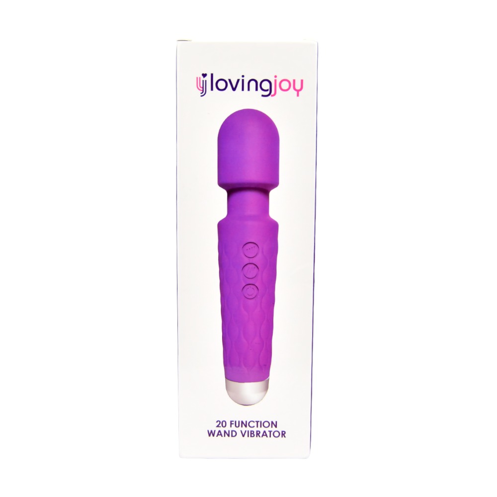 Vibrator cu baghetă Loving Joy cu 20 de funcții, violet - imagine 4