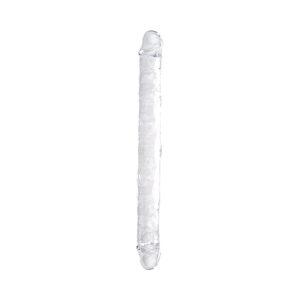 Dildo Loving Joy cu două capete, transparent, de 18 inch