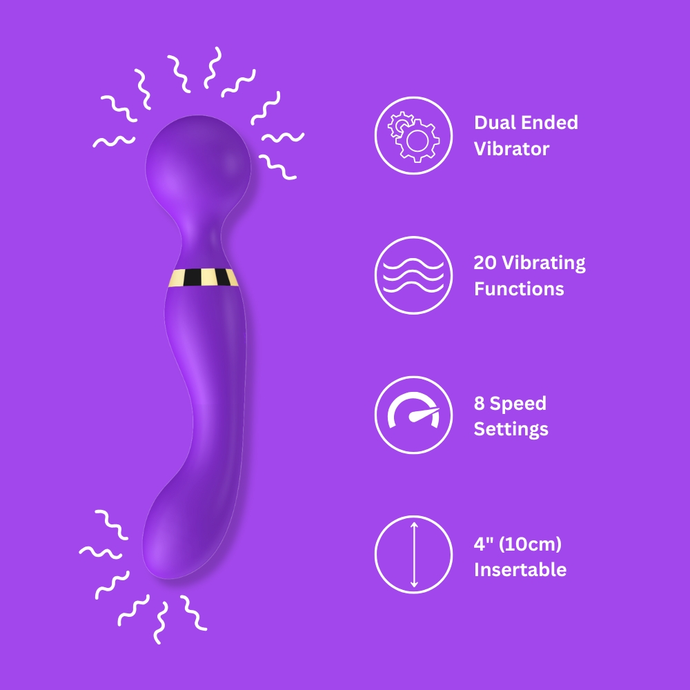 Vibrator cu baghetă cu două capete Loving Joy - imagine 8