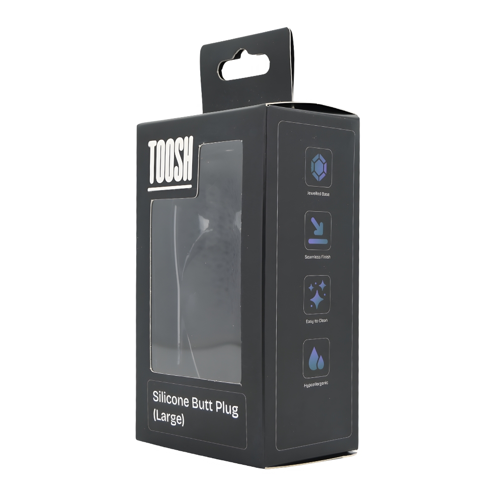 Dop anal din silicon negru Toosh, mare - imagine 9