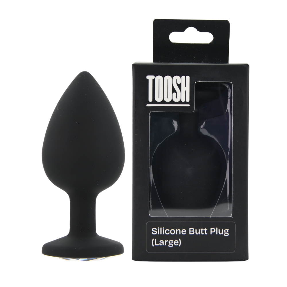 Dop anal din silicon negru Toosh, mare