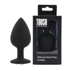 Dop anal din silicon negru Toosh, mare