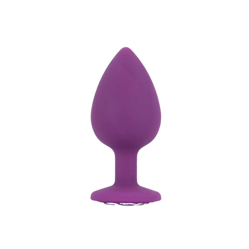 Dop anal din silicon Toosh, set de 3 dop anal violet, piatră transparentă - imagine 8