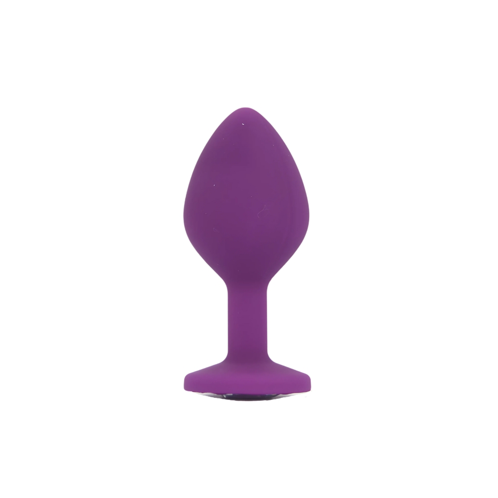 Dop anal din silicon Toosh, set de 3 dop anal violet, piatră transparentă - imagine 7