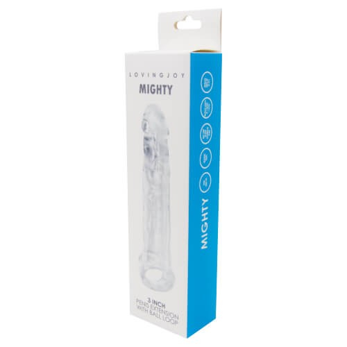 Extensie de penis Loving Joy Mighty de 3 inch cu buclă pentru testicule - imagine 3