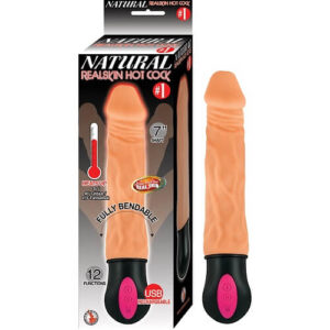 Dildo vibrant realist, încălzitor, de 7 inch, din carne