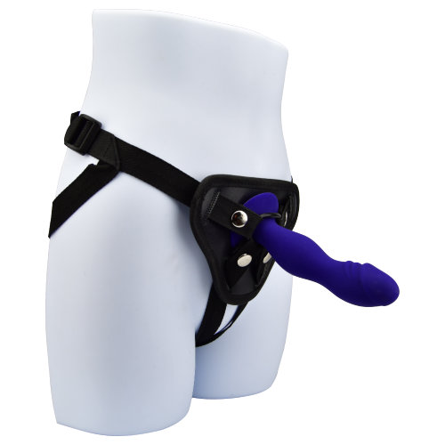 Dildo din silicon Loving Joy de 6 inch cu ventuză, albastru miezul nopții - imagine 6